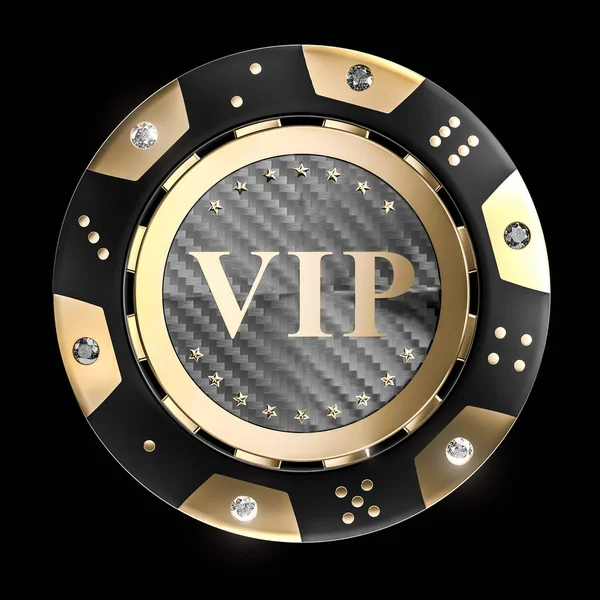 Rendering Beeld Van Gouden Koolstof Vip Chip Met Diamant — Stockfoto