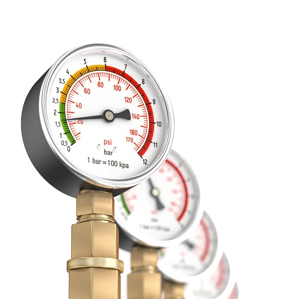 Klassiska Manometer Rendering Bild — Stockfoto