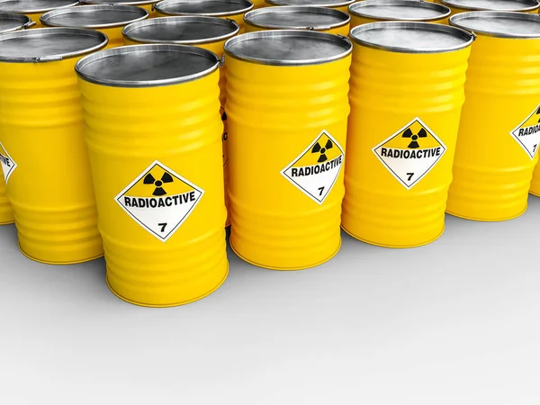 Radioactive Yellow Barrel Rendering Image — Stock Photo, Image