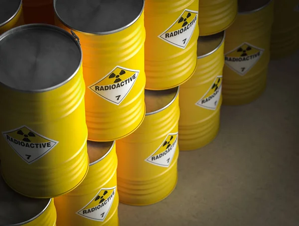Radioactive Yellow Barrel Rendering Image — Stock Photo, Image