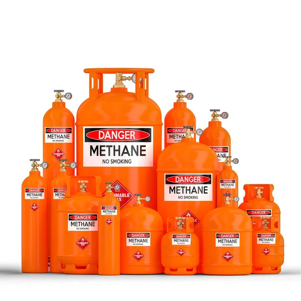 Různé Metanu Válec Kontejneru Vykreslování Obrazu — Stock fotografie