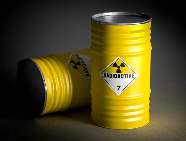 Yellow Radioactive Barrel Rendering Image — Stock Photo, Image