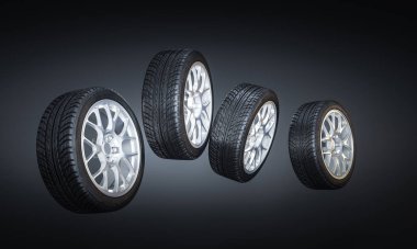 kullanılmayan araba lastik 3D görüntü