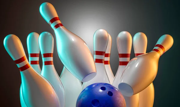 Åtgärd Bowling Rendering Bakgrundsbild — Stockfoto
