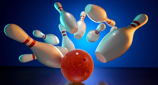 Immagine Rendering Azione Bowling — Foto Stock