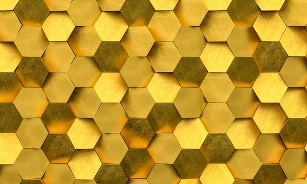 detail of golden geometric background 3d rendering image