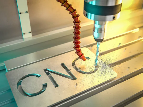 Immagine Rendering Della Macchina Cnc — Foto Stock