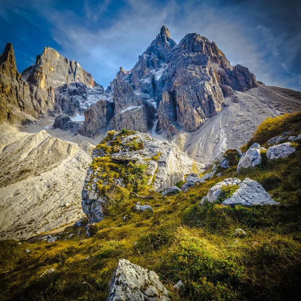Detalhe Montanha Passo Rolle Alpes Italianos — Fotografia de Stock