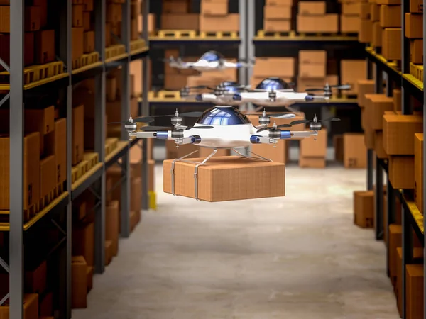 Drone Classic Warehouse Rendering Image — Stock Photo, Image