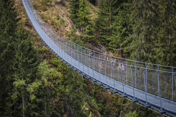 Puente Tibetano Valle Del Conejo Los Alpes Italianos — Foto de Stock