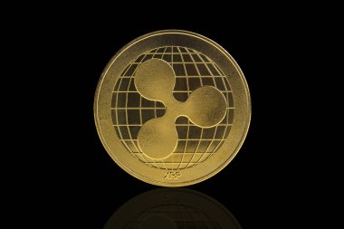 cryptocurrency sikke üzerinde siyah arka plan dalgalanma