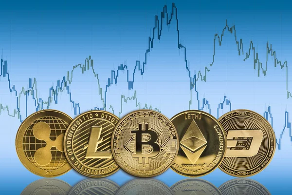 Crypto Metal Golden Currency Financial Chart — Stock Photo, Image