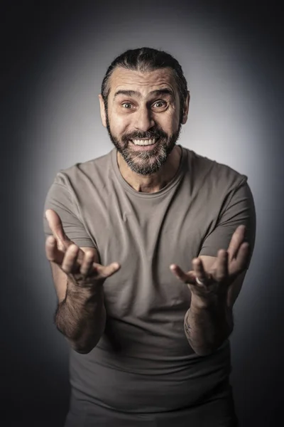 Hombre Feliz Retrato Estudio Disparo — Foto de Stock