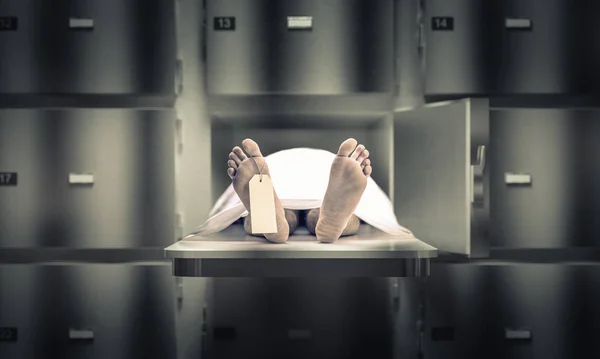 Homem Morto Morgue — Fotografia de Stock