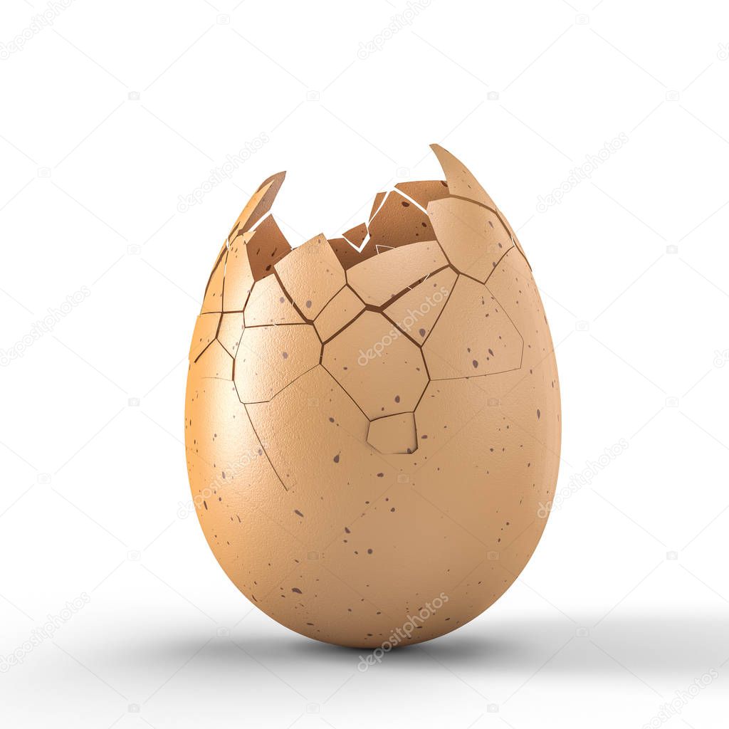 3d rendering image of broken egg