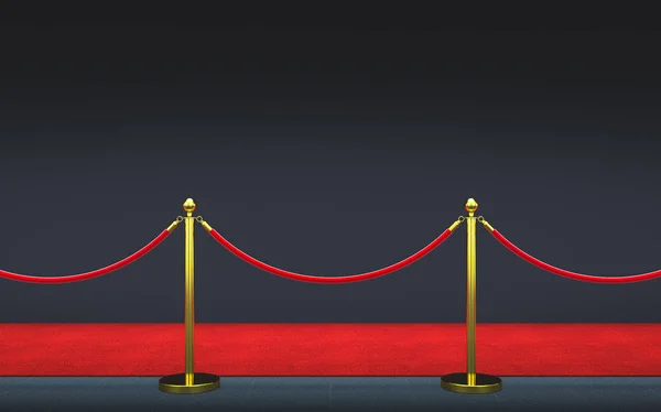 Rendering Red Carpet Barrier — Stock Photo, Image