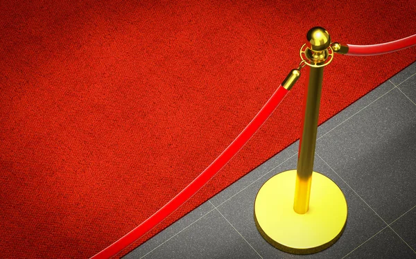 Detail Red Carpet Barrier Rendering Image — Stock Photo, Image