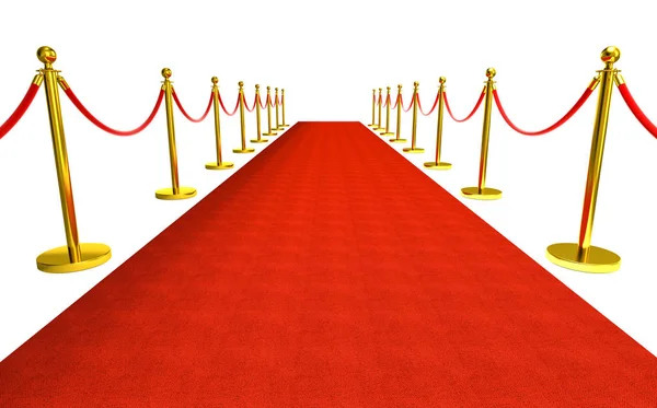 Isolated Red Carpet Barrier Rendering Image — Stock Photo, Image