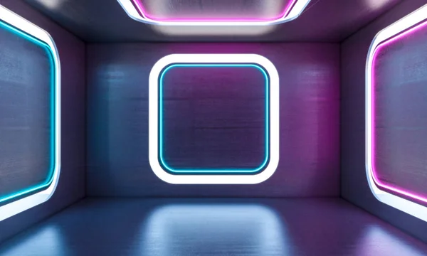 Neon Işık Işleme Görüntü Ile Modern — Stok fotoğraf