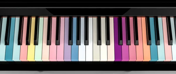Colorful Piano Key Board Rendering Image — Stock Photo, Image