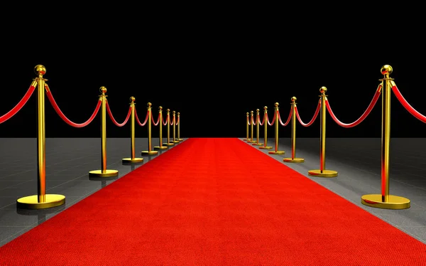Rendering Red Carpet Barrier — Stock Photo, Image