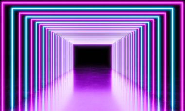 Neon ışık arka plan, 3d işleme görüntü