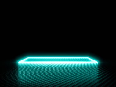 karbon fiber arka plan 3d işleme görüntü üzerinde parlayan çerçeve