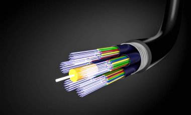optik fiber kablo arka plan 3d render resmi
