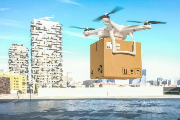 Delivery drone on duty — Stock Photo, Image