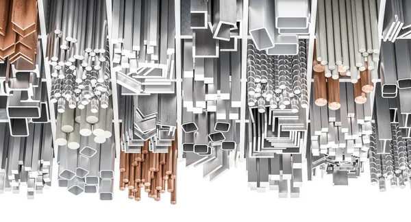 Assortiment de différents profils métalliques — Photo