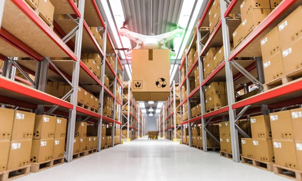 Drone in warehouse — Stock Photo, Image