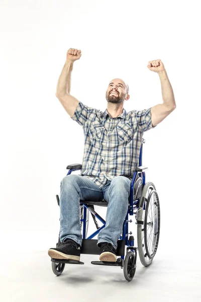 Człowiek na wheelschair — Zdjęcie stockowe