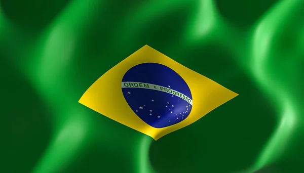 Afbeelding renderen van een Braziliaanse vlag. — Stockfoto