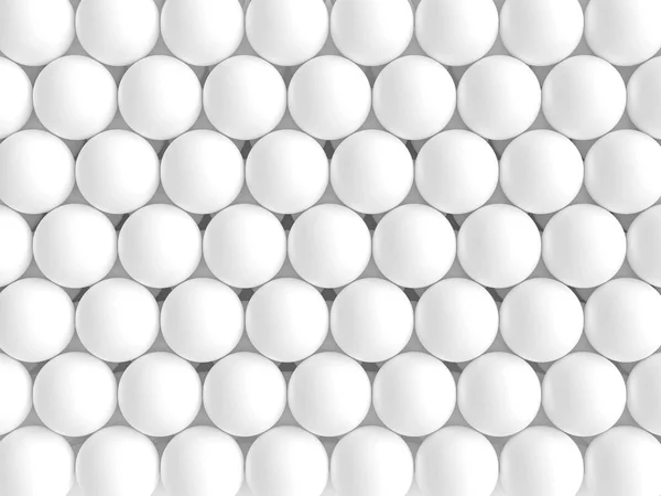 Raggruppamento di sfere bianche a motivo geometrico. Immagine 3d — Foto Stock