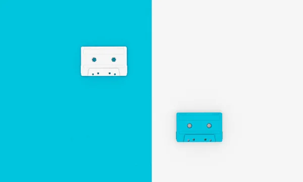 3d renderizar fundo de um grupo de audiotapes vintage — Fotografia de Stock