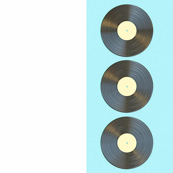 Immagine di rendering 3d di un classico disco in vinile — Foto Stock