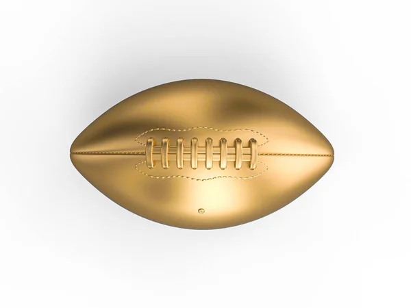 3D-Darstellung des American Football Balls in Goldfarbe — Stockfoto