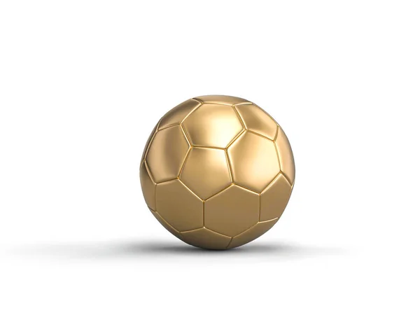 3d imagen de la bola de fútbol clásico color oro en blanco — Foto de Stock
