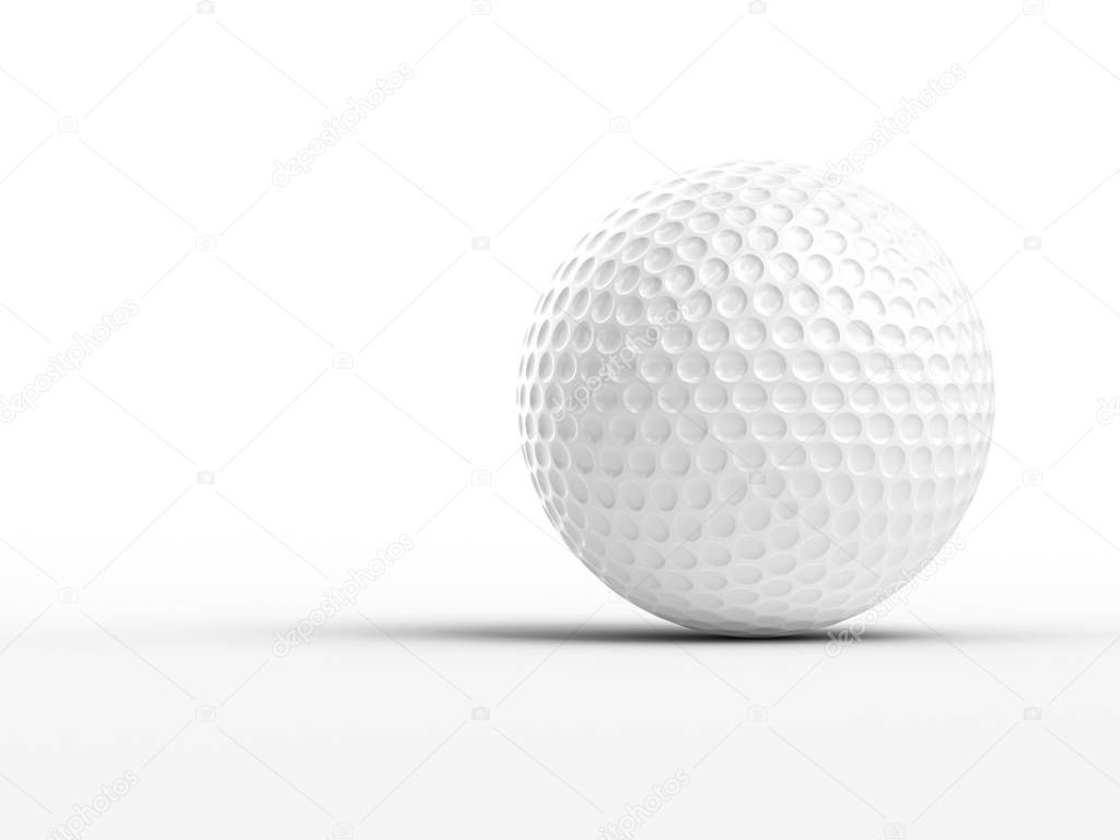 3d image of a classic gold ball on a white background