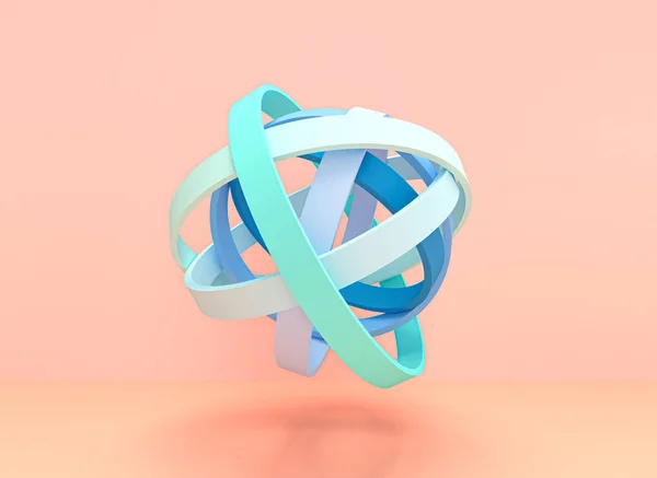 3D απεικόνιση των ομόκεντρων δαχτυλιδιών σχηματίζοντας μια μπάλα με παστέλ c — Φωτογραφία Αρχείου