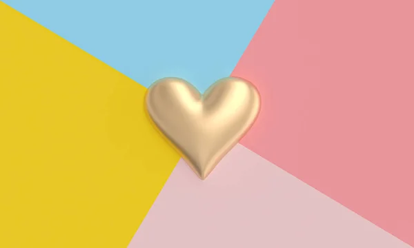 gold heart on a background of differently colored sectors in fla