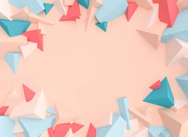 pastel sha üçgen şekilli geometrik nesnelerin serisi