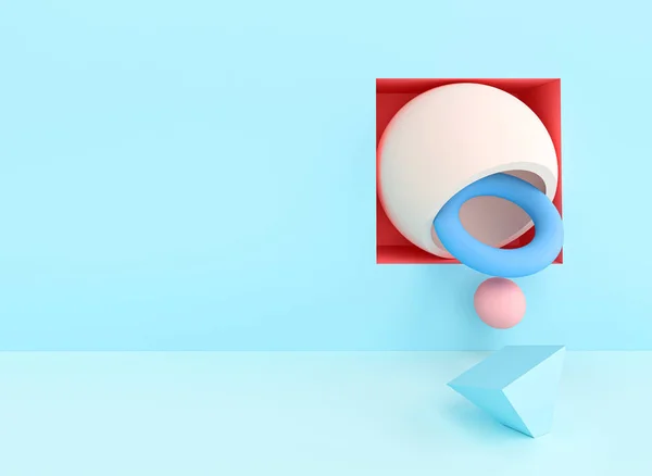 Abstract 3D-beeld renderen van een reeks objecten met pastel Colo — Stockfoto