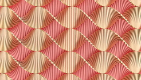 Fundo geométrico com espirais rosa e dourada . — Fotografia de Stock