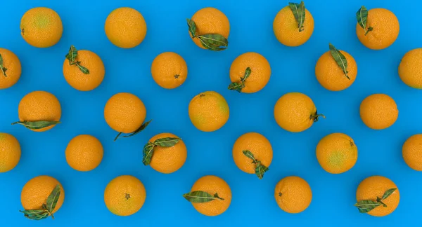 Series of oranges on a blue background — Stock Photo, Image