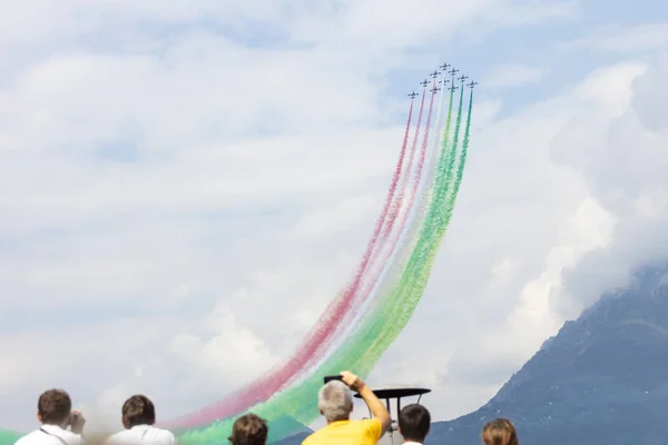 Varenna Italië September 2019 Het Aerobatic Tricolor Arrows Team Van — Stockfoto