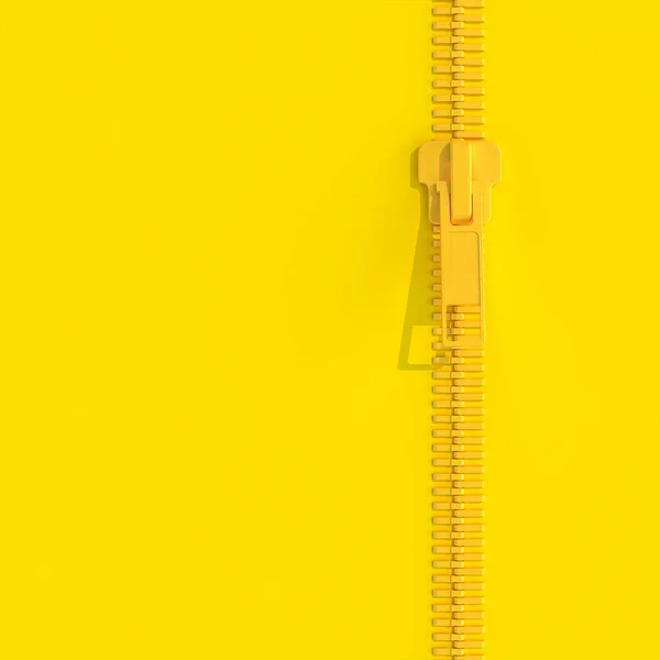 Zíper Renderização Estilo Flat Lay Ninguém Por Perto Tons Amarelos — Fotografia de Stock