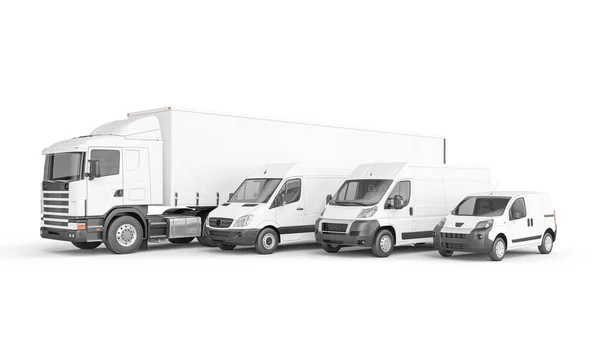 运输货物的方式为白色 航运和货物物流概念 3D渲染 — 图库照片