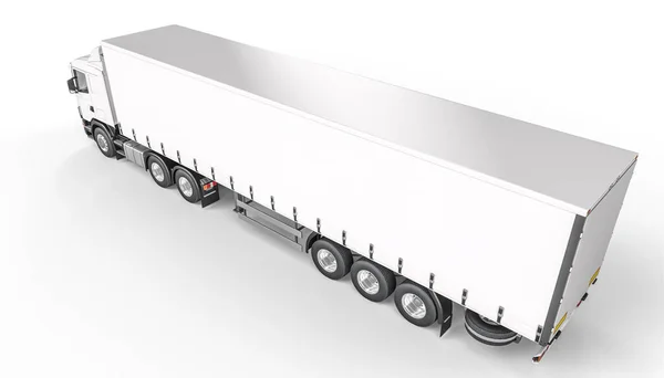 Camion Bianco Sfondo Bianco Concetto Trasporto Logistica Rendering — Foto Stock