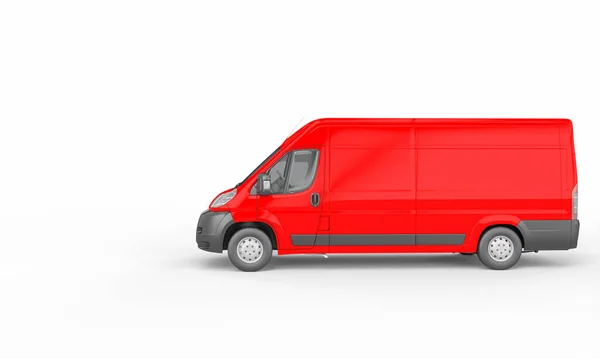 Red Cargo Van White Background Logistics Shipping Industry Concept Render — Stock Photo, Image